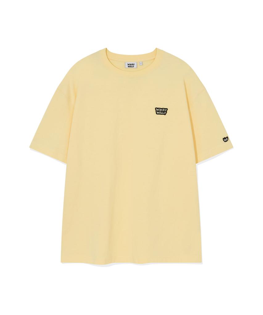WACKY WILLY Small Typo Short Sleeve T-Shirt Yellow