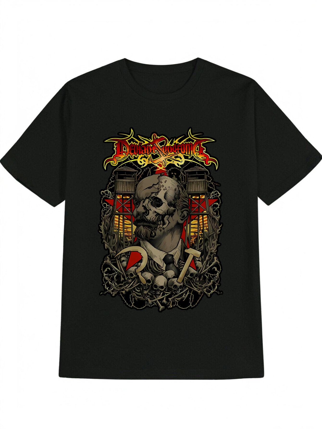 Gothic Heavy Metal Graphic T-shirt - Black Tee with Skull XXXL