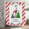 Merry Christmas Dog Shower Curtain with Tree and Gifts, Fun Festive Snowflake Bathroom Decor for Holiday Party,  Polyester