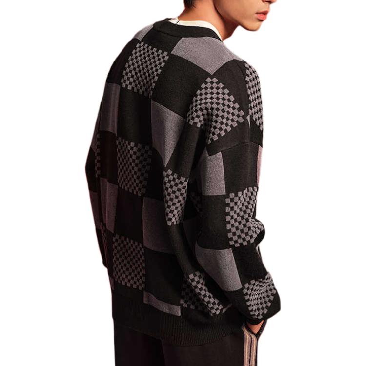 Fila Original Checkered Fashion Warm Pullover Sweater Men Sweater Black F51M519402FBK