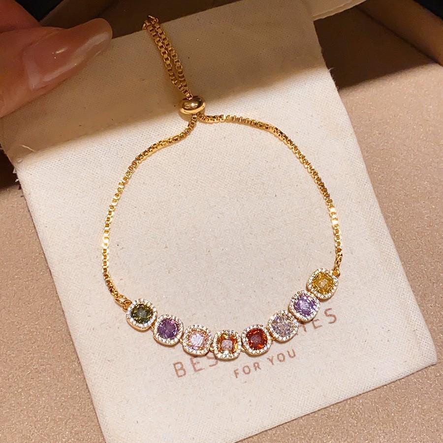 Sea Crystal Zirconia Water Drop Bracelet: Light Luxury Cool Style Jewelry for Women