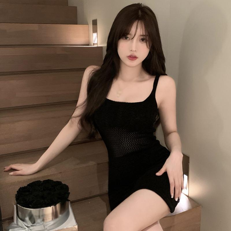 Dámské šaty Čtvercový výstřih Průstřihy Slim