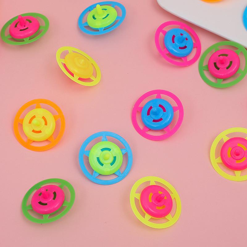 Plastic Spin Kids Gyroscope Toy With Bright Swirl Colors For Fun Play Gift