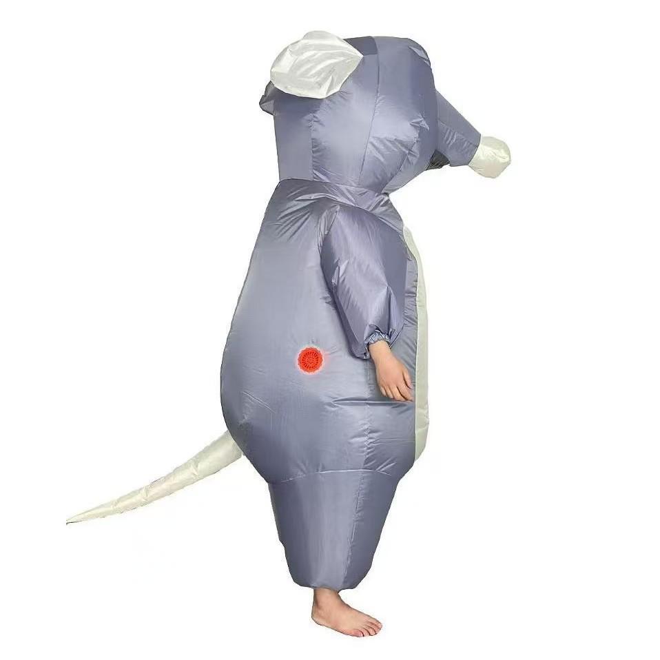 Grijze Muis Halloween Maskerade Opblaasbaar Kostuum Prop
