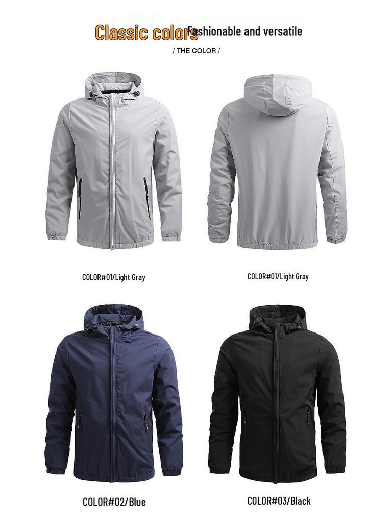 Men's Spring & Autumn Casual Hooded Baseball Jacket - Fashionable, Simple, Reversible.