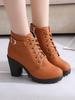New spring Winter Women Pumps Boots High Quality Lace-up European Ladies shoes PU high heels Boots Fast delivery