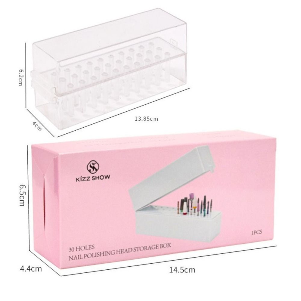 Transparent Nail Drill Bits Storage Box Professional Nail Drill Bits Holder Stand