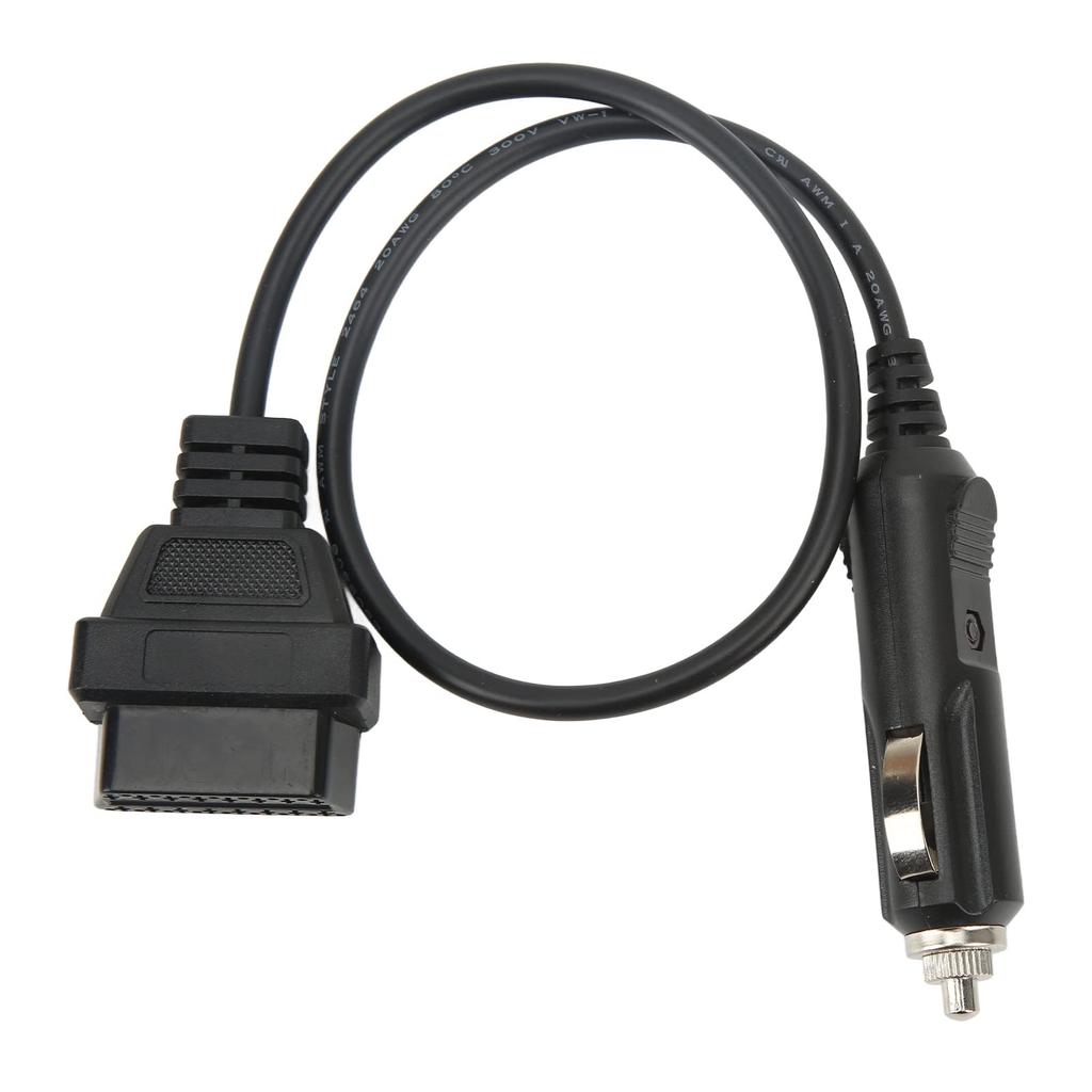 OBD2 Female To Cigarette Lighter Cable Emergency Power Memory Saver Diagnostic Adapter Cable Compatible with 16 Pin Socket