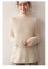 Women's 100% Pure Cashmere High Neck Sweater - Loose, Warm, Long Sleeve Knit Base Layer for Autumn/Winter