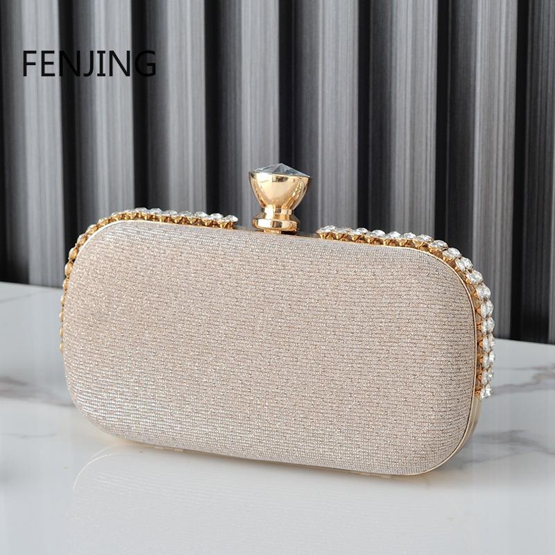 Luxury Evening Clutch Bag for Women Elegant Rhinestone Crossbody Purse Designer Party Shoulder Bag Small Wedding Prom Handbag