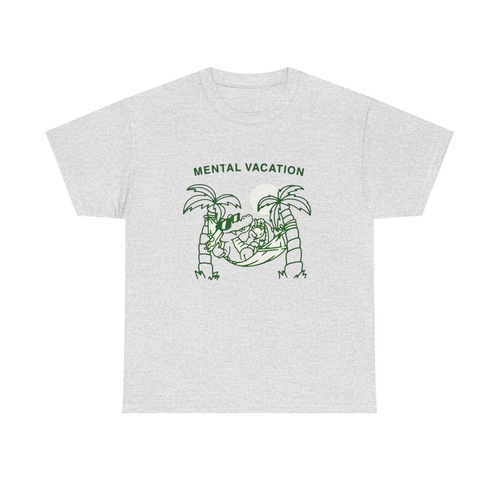 Mental Vacation Funny Graphic T Shirt Unisex Heavy Cotton Tee Gift