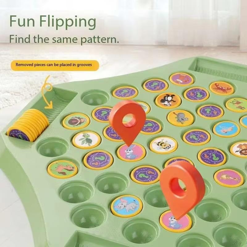 Animal Flip Chess Fun Memory Game Board Games Parent-Child Interactive Family Party Board Games Children Adult Social Table Game