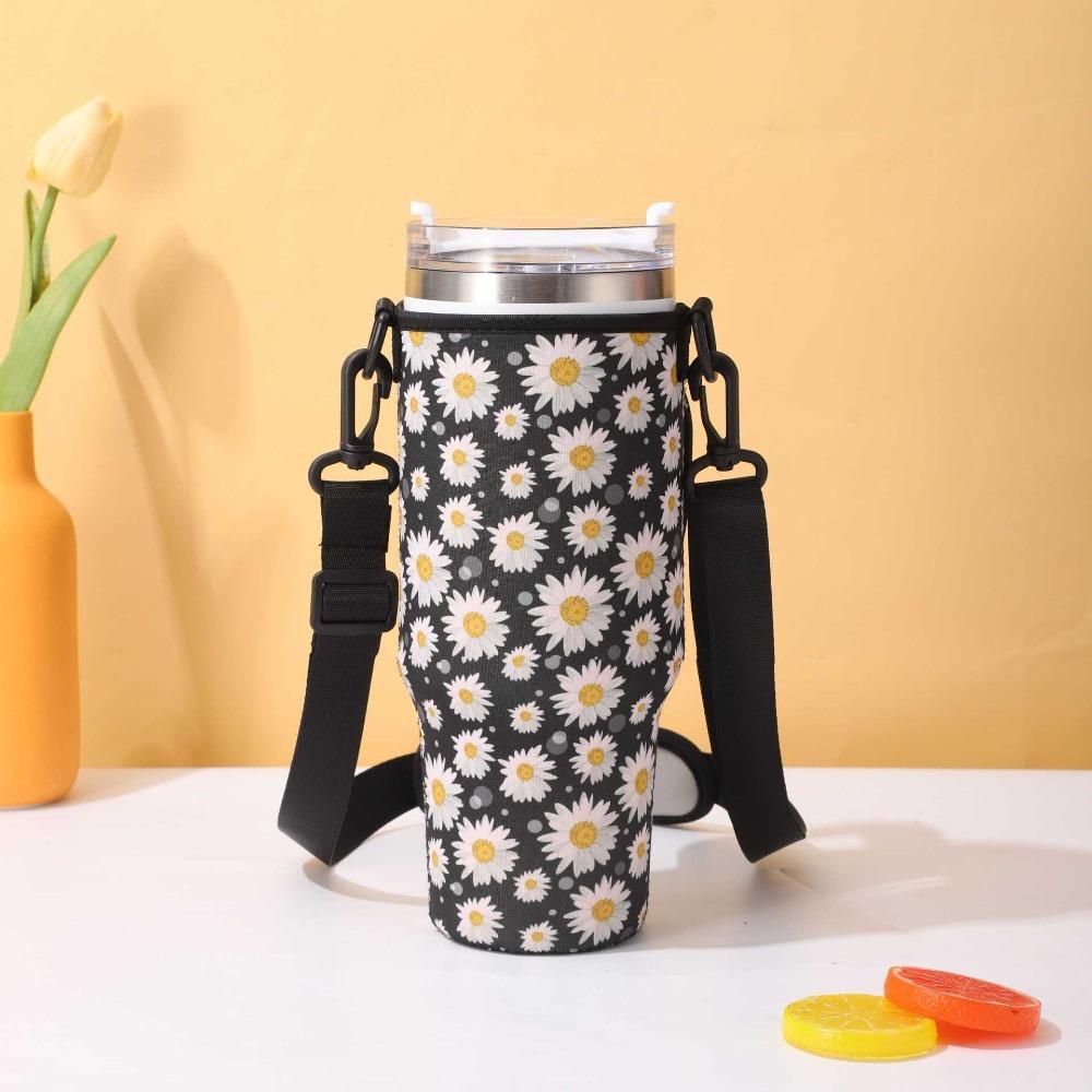 Adjustable Shoulder Strap Water Bottle Pouch Durable Multipurpose Insulated Mug Holder Women Lightweight for for 40Oz Handle Cup