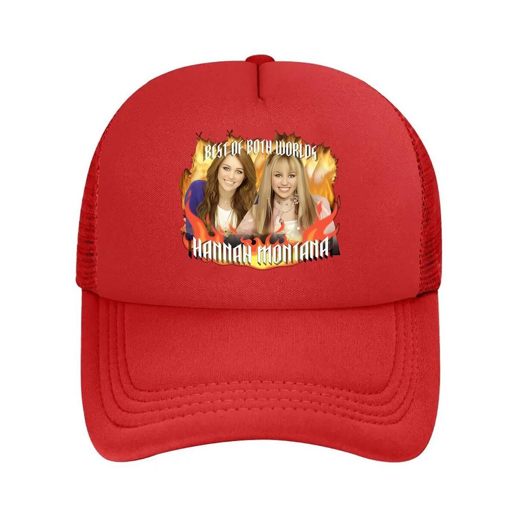 Music themed Art Best of Both Worlds Hannah Montana with Characters for Music cultural Design Mesh Baseball Cap