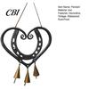 Atmospheric Outdoor Pendant Vintage Metal Heart Shape Wind Chimes Pendant, Retro Distressed Love Three Bells Sweet Tone Garden Chimes, Waterproof