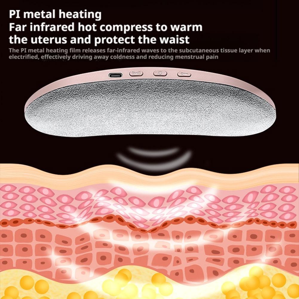 Electric Period Cramp Massager Vibrating Heating Belt for Menstrual Waist Stomach Abdominal Warm Palace Belt