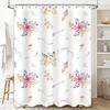 Watercolor Floral Arrow Shower Curtain, Waterproof & Mildew-Resistant Bath Curtain with Artistic Design for Fresh Bathroom Decor