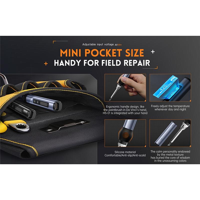 1 PCS HS-01 Smart Electric Soldering Iron PD 65W Adjustable Constant Temperature Fast Heat Soldering Iron Station (B)