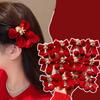 2pcs/set Hanfu Headwear Chinese Style Red Barrettes Cute Ancient Style Hair Clip  Winter