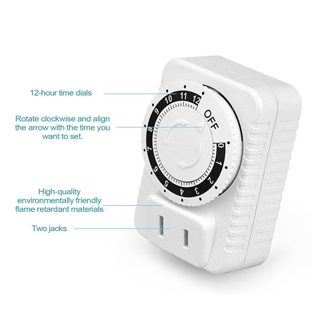 12Hour Cyclic Timer Switches Kitchen Timer Outlet Universal Timing Socket Mechanical Timer US Plug Timing Socket