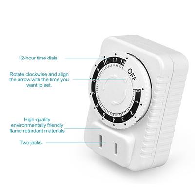 12Hour Cyclic Timer Switches Kitchen Timer Outlet Universal Timing Socket Mechanical Timer US Plug Timing Socket