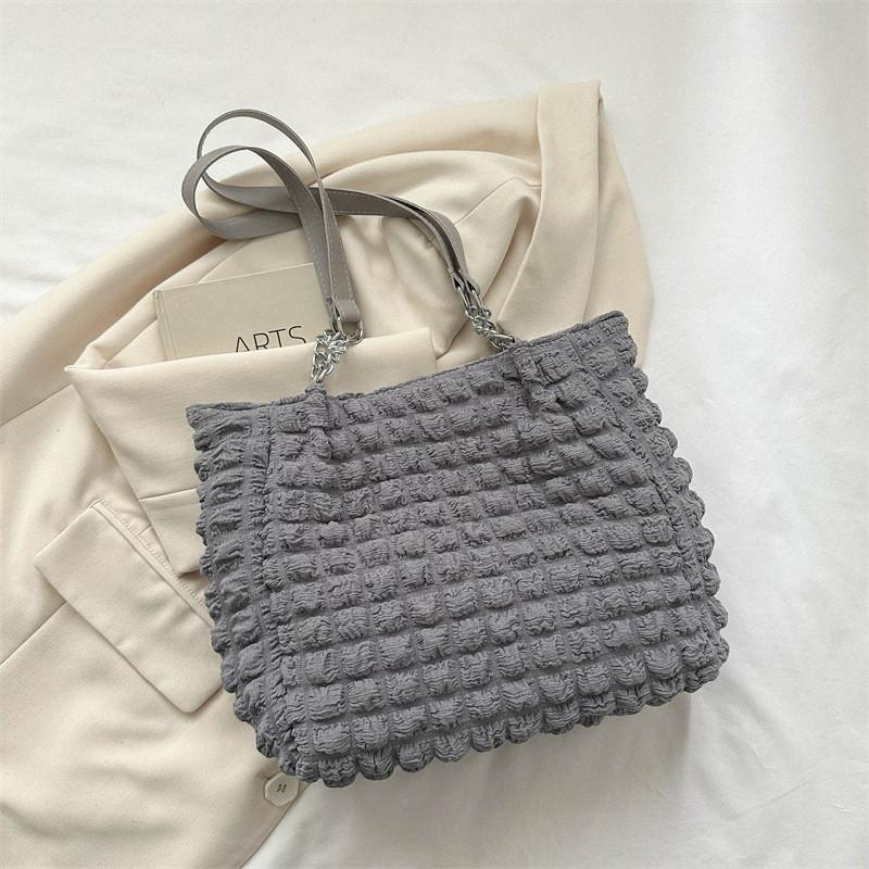 Lattice Wrinkled Vintage Crossbody Bag With Seams For Casual Outings