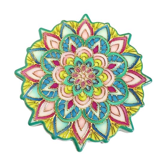 Retro Etnisk Blomst Kjøleskapsmagnet DIY Hjemmekontor Kjøkken Skap Kjøleskap 3D Vintage Fargerik Blomst Magnetisk Dekorasjon Ornament