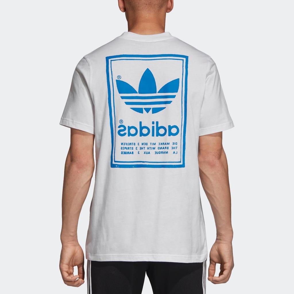 Adidas Originální Vintage 3-pruhy Retro Sportovní tričko s krátkým rukávem a kulatým výstřihem Pánské topy Bílé DJ2716