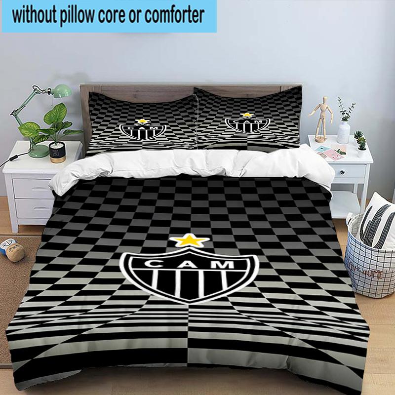 3er Set Bettwäsche Clube Atlético Mineiro Mit Wappen Bettbezug Verschluss Enthält 1 Bettbezug & 2 Kissenbezüge Bettwäsche Sets Heimdekoration Geschenke