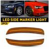 For Chrysler 300 2015- Amber LED Side Marker Light Lamps Front Amber Lens EV