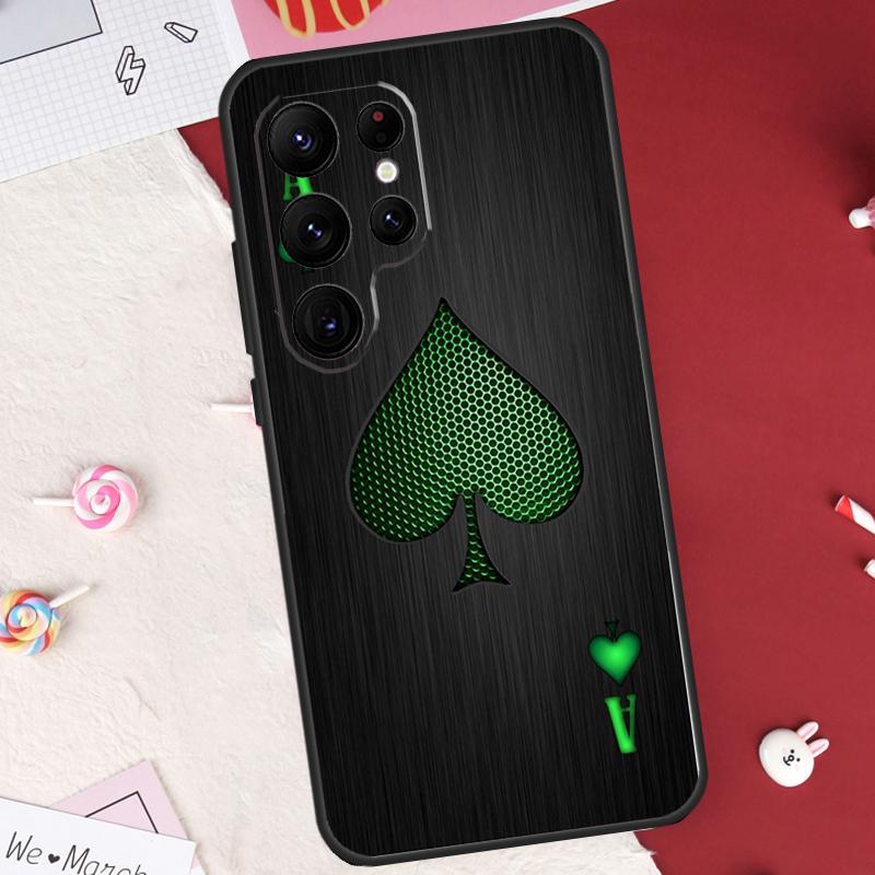 Ace of Spades Hülle für Samsung Galaxy S22, S23 Ultra, S8, S9, S10 Plus, Note 10, 20 Ultra, S21 FE, S20 FE