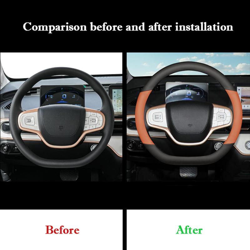 For Kaiyi Shiyue Car Auto Steering Wheel Cover Wrap Leather Ultra-thin Anti Slip Car Handle Covers 4 Season Interior Accessories