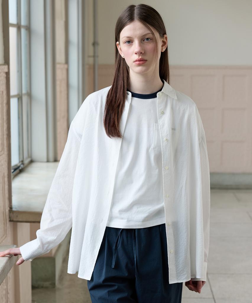 TTUDEMENT [3Colors] Sheer Stripe Shirt