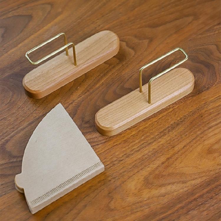 Modern Wood Filter Storage for Coffee Brewing Fan Shape Filtering Paper Rack