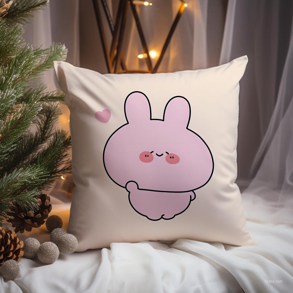 Asamimichaan Asleep Cushion Cover Premium Comfort Reversible Pillow Cove -Two in One Design for Any Room & Car Interior 12x12Inch