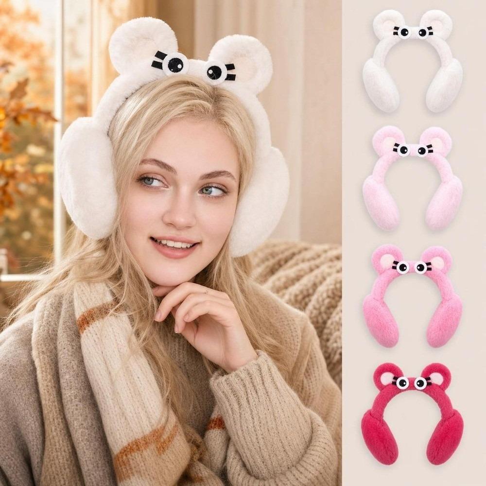 Soft Faux Fur Plush Earmuffs Elastic Headband Cartoon Ear Covers Fluffy Ear Muffs  Winter Outdoor