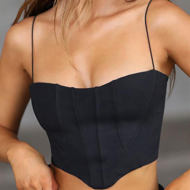 Nový jednobarevný ležérní patchworkový top na ohlávku bez rukávů krátký dámský top na jaro/léto 2025