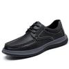 Men's shoes autumn new leather breathable platform business leather shoes men's black commuting trend casual shoes men