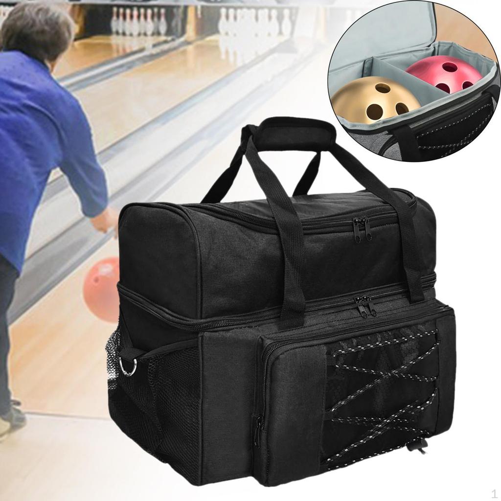 Bowling Bag with Shoe Compartment for Women And Men, Heavy Duty Portable Double Bag,