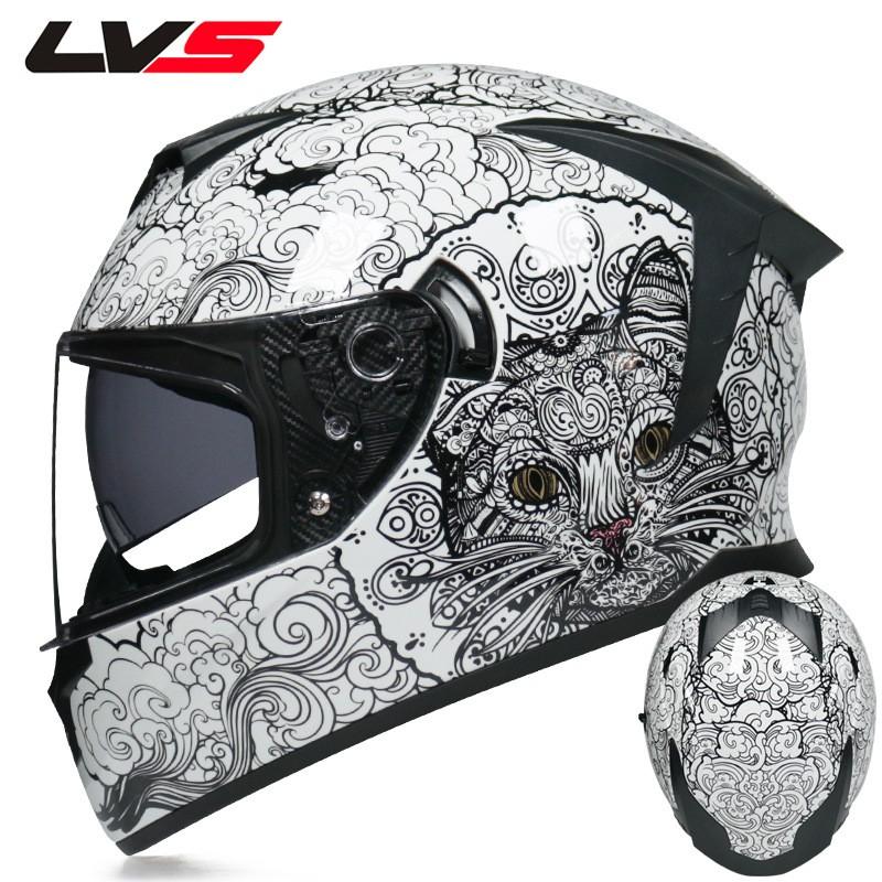 LVS Full Face Motorcycle Helmet Men Women ABS Dual Lens Winter Electric Bike Bluetooth Compatible All Season