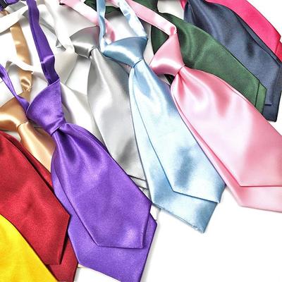 Solid Color Double-Layer Women's Creative Short Tie with No-Knot Design