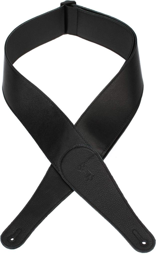 Leathers Wide Black Garment Leather Bass Guitar Black Levy's 3" Strap; (M7GG3-BLK)