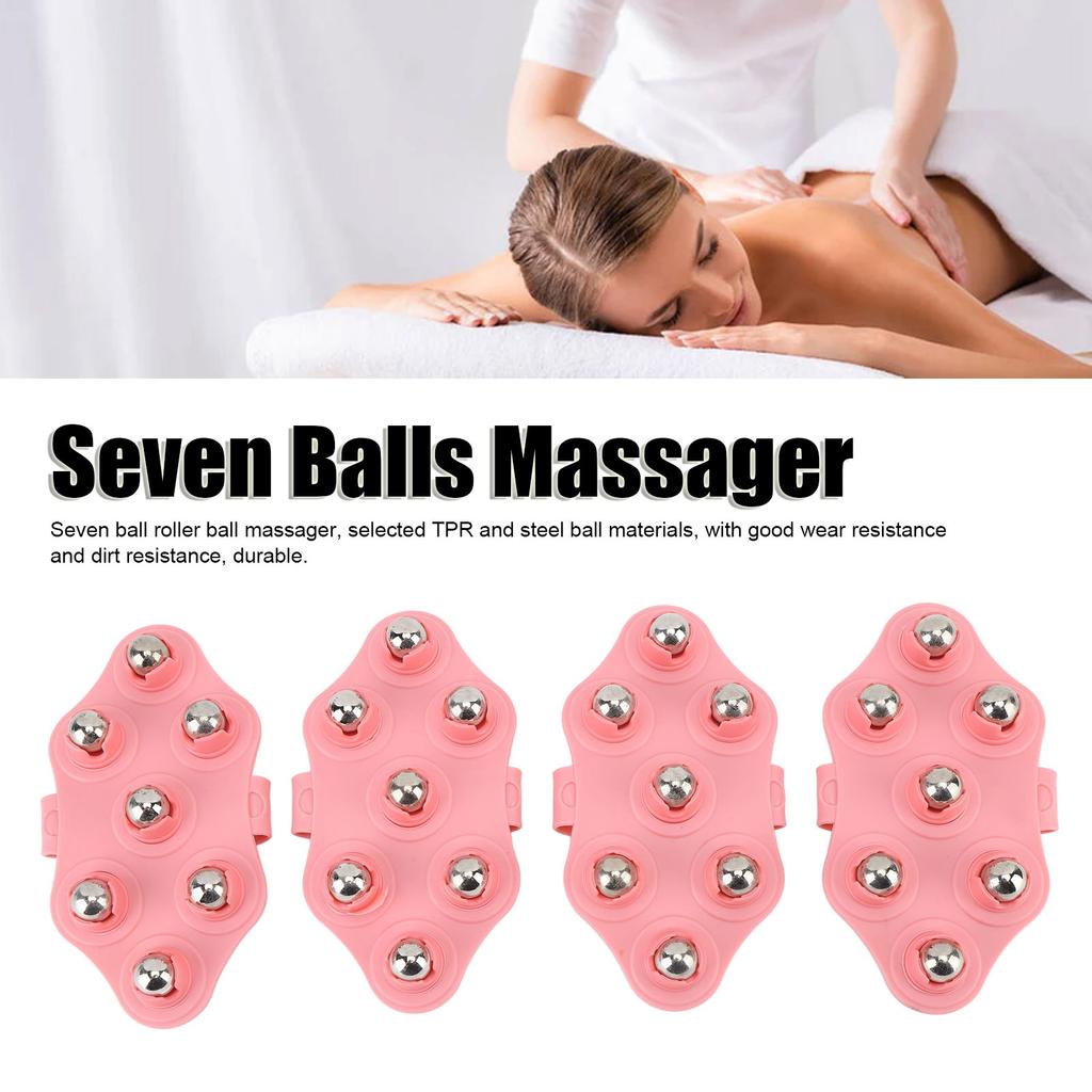 Palm Shaped Massage Glove Manual Glove Massager with 7 Roller Balls for Body Massage Rolling Ball Hand Held Massager