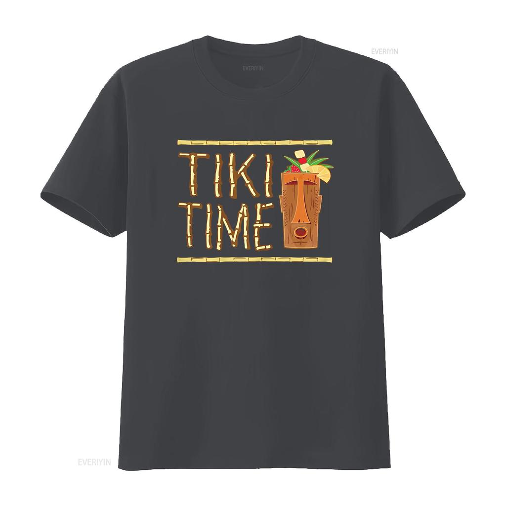 Retro Tiki Bar Design T Shirt vintage Washed Stylish designer clothes Stretched homme Unisex Casual Top For Everyday Wear