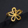 Teamer Cute Flower Ring Stainless Steel Gold Color Finger Rings Women Fashion Jewelry Romantic Birthday Gift Wholesale 2026 New