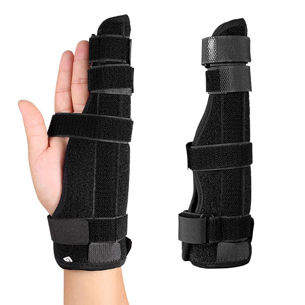 Broken Finger Stabilizer with Adjustable Strap for Fracture Breathable Sports Injury Finger Protector Pain Relief Gym Climbing