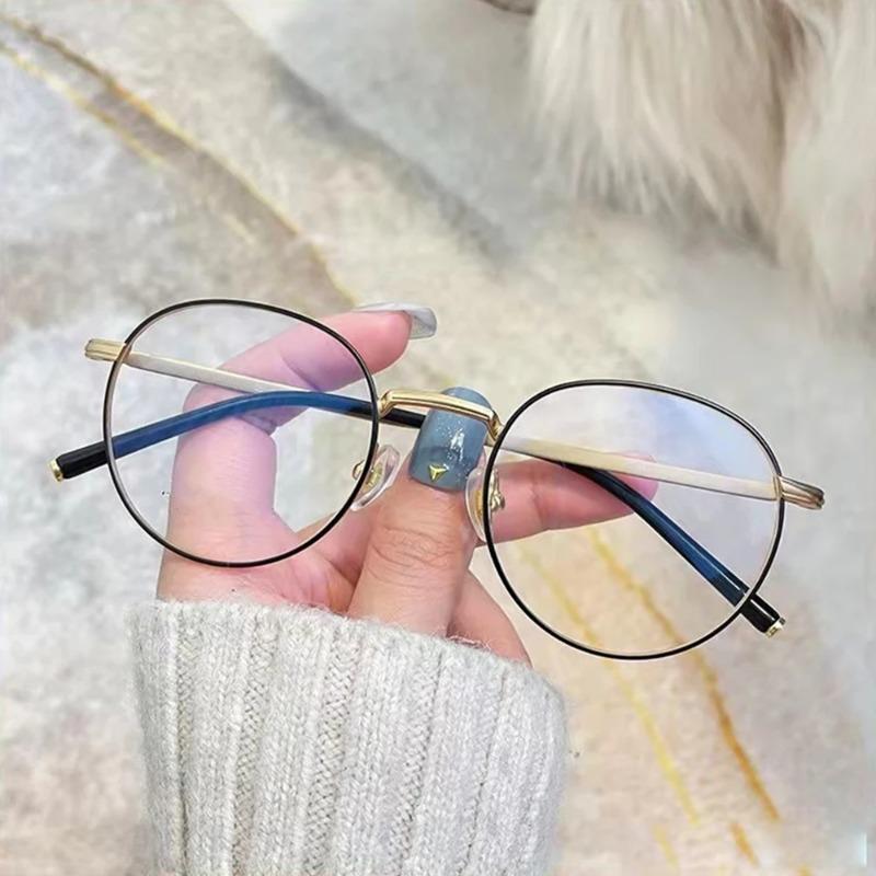 Metall Runde Blaulichtfilterbrille Damen Herren Klassischer Trend Brillengestelle Transparent Computerbrille Oculos Feminino