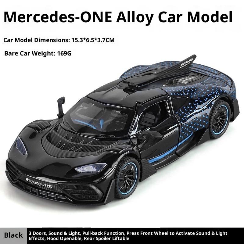 1:32 Scale Amg One Sports Car Model - Alloy Diecast Vehicle With Opening Doors Sound Light Effects Pull Back Power Kids Toy Car