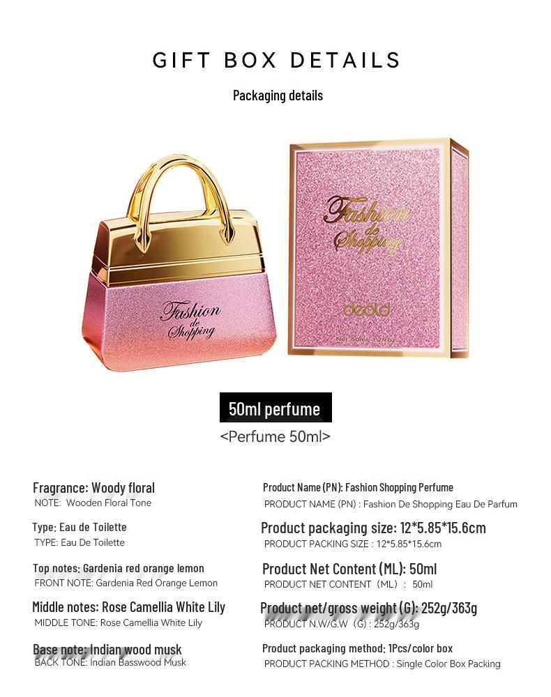 Women's Niche Handbag Perfume: Long-Lasting Woody Floral Scent with Light, Lingering Fragrance