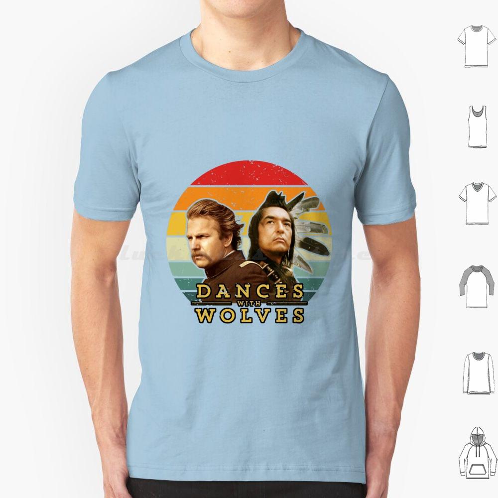 Dances With Wolves T Shirt Big Size 100 Cotton Dances With Wolves Man Movie Animals Nature Dances Moon Music Retro Western